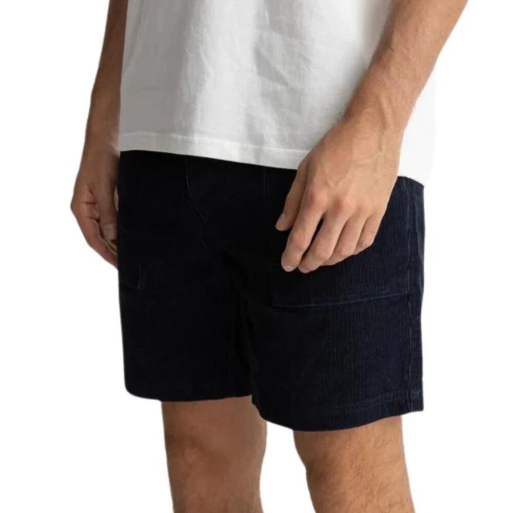 Rhythm: Men's Worn Path Corduroy Short in Dark Navy Blue - Picture 3 of 11